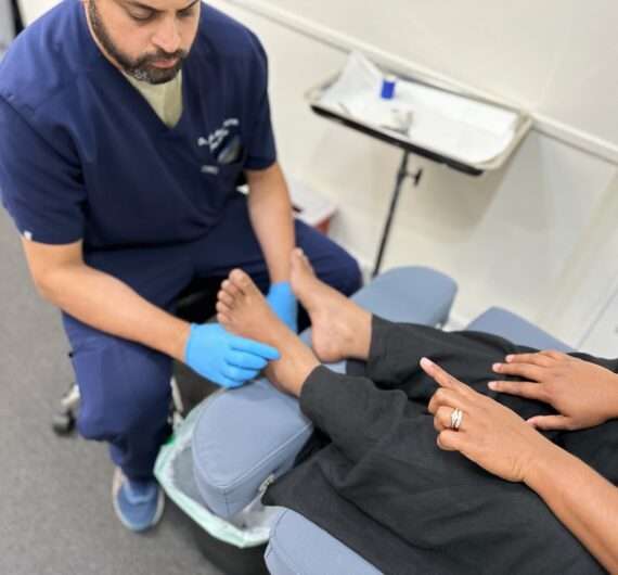 Image depicting Dr. Sadi Alam, DPM offering toe pain solutions.