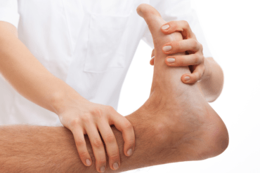 Athlete undergoing physical therapy